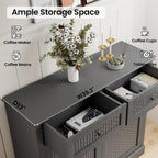 Double Tilt Out Laundry Hamper Cabinet,10 Gallon Laundry Cabinet with Drawers ＆ 2 Hidden Baskets, Farmhouse Storage Basket for Laundry Room, Bathroom, Kitchen, Gray