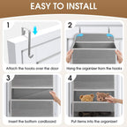 1 Pack Over The Door Organizer, Hanging Storage Organizer with Clear Window, 40lb Ultra Sturdy Large Capacity Room Organizer for Pantry Laundry Bathroom Nursery Closet Baby Essential (Grey)