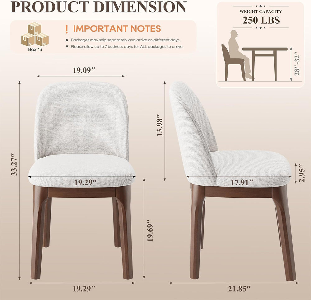 MALOL Wooden Dining Chairs Set of 6, Upholstered Kitchen & Dining Room Ch...
