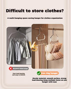 Durable Steel Hangers: Maximize Closet Space with Versatile Storage, Multifunctional Steel Hangers, Heavy Duty Closet Organizer Hooks for Hats, Scarves, Belts, Ties, Bra, Anti-Slip (Gray, 6 PCS)