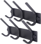 WEBI Coat Rack Wall Mounted,3 Coat Hooks for Hanging Coats,Heavy Duty Metal Hook Rack Hook Rail Coat Hanger Wall Coat Rack with Hooks for Clothes Entryway Jacket,Black,2 Packs