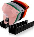 Hat Stand for Baseball Caps, 2 Pack No Install Acrylic Hat Organizer for 14 Baseball Caps Storage Organizer, Hat Racks Hat Holder Display and Organization for Closet, Bedroom, Dresser (Black-2Pack)