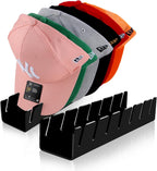 Hat Stand for Baseball Caps, 2 Pack No Install Acrylic Hat Organizer for 14 Baseball Caps Storage Organizer, Hat Racks Hat Holder Display and Organization for Closet, Bedroom, Dresser (Black-2Pack)