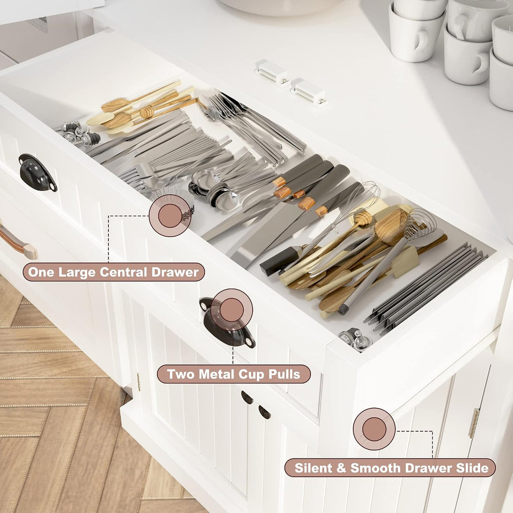 HLR Freestanding Kitchen Pantry Cabinet with Doors and Adjustable Shelves, St...