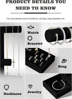 Bracelet and Necklace Holder,Velvet Jewelry Necklace Display Organizer Stand,bracelet Holder for Selling,Bracelet and Necklace Storage Tree (Style 2（Black）)