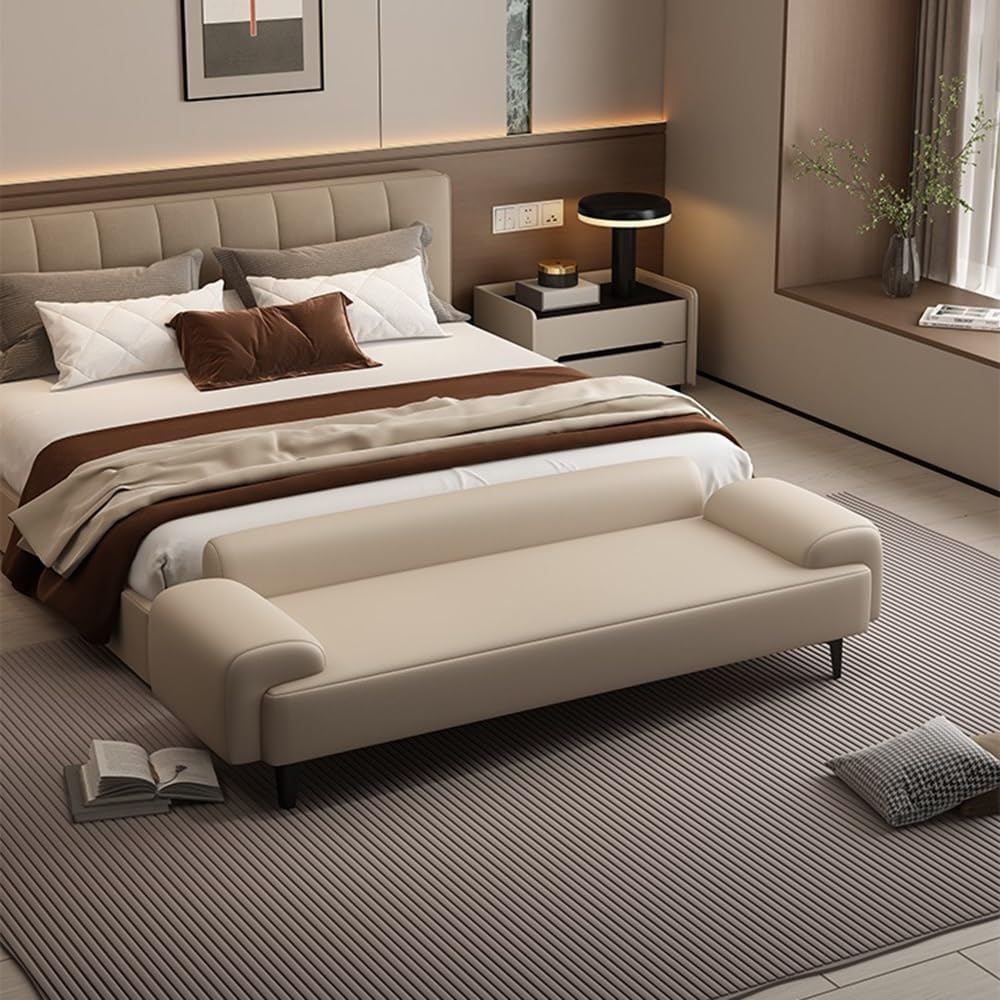 Modern Bed End Stool for Bedroom Bedside Hotel Sofa High-end Long Shoe Changi...