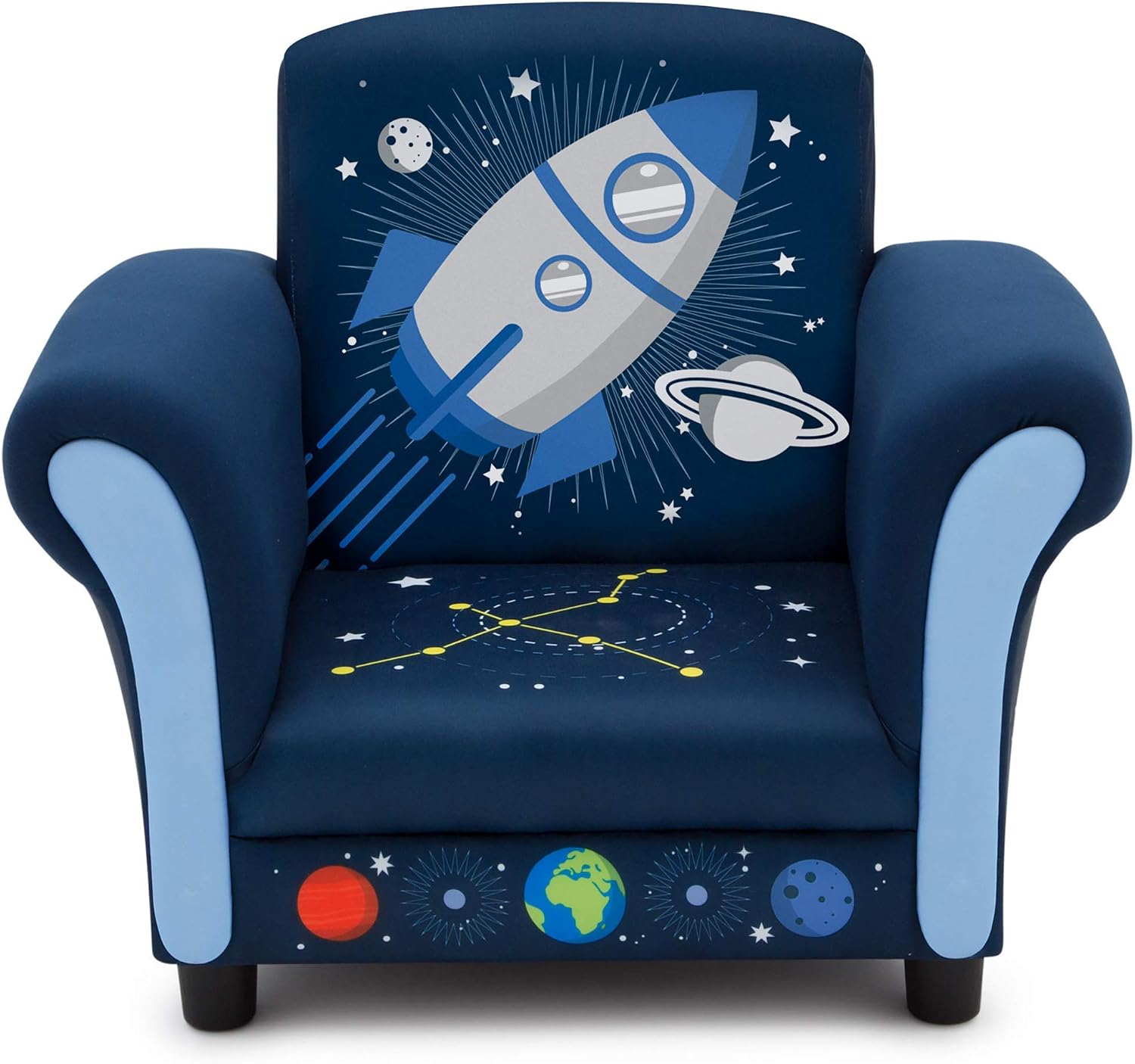 Delta Children Space Adventures Kids Upholstered Chair, Blue
