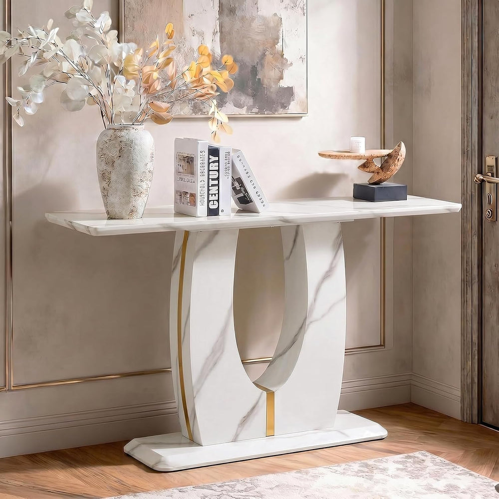 LKTART 55" MDF Console Table for Entryway, Narrow Entryway Table with Fa...