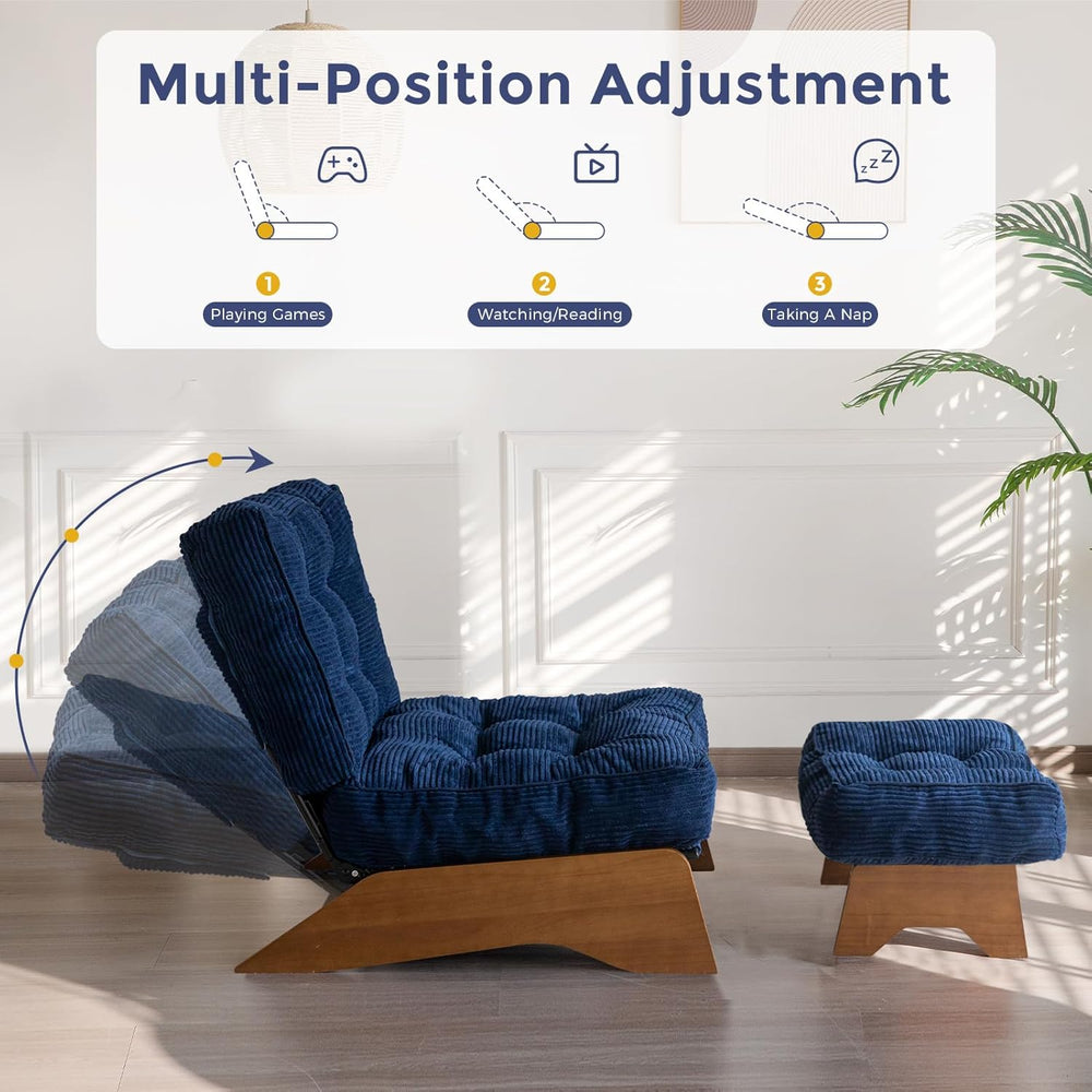 MAXYOYO Accent Chair with Ottoman, Lounge Chair with Adjustable Backrest | Tu...