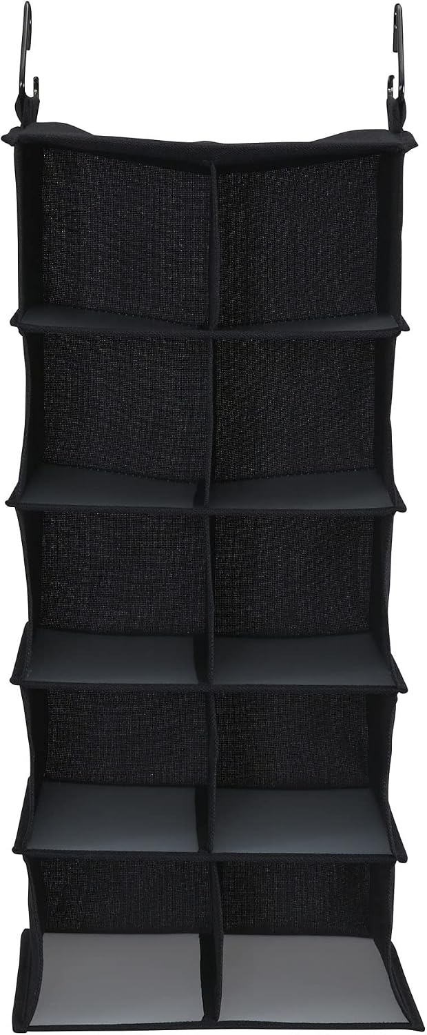 Household Essentials 10 Pocket Hanging Shoe Closet Organizer with Hooks