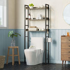 Rolanstar Over The Toilet Storage Rack, 3-Tier Bathroom Space Saver with Adjustable Shelves, Bathroom Organizer for Bathroom, Washroom, Gray