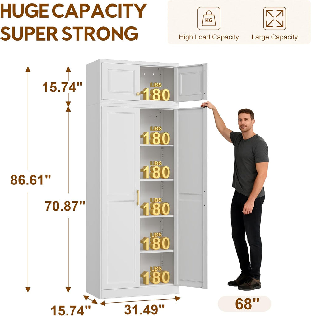 UNICOLY 86.61" H Kitchen Pantry Cabinet, Tall Storage Cabinet with Doors...