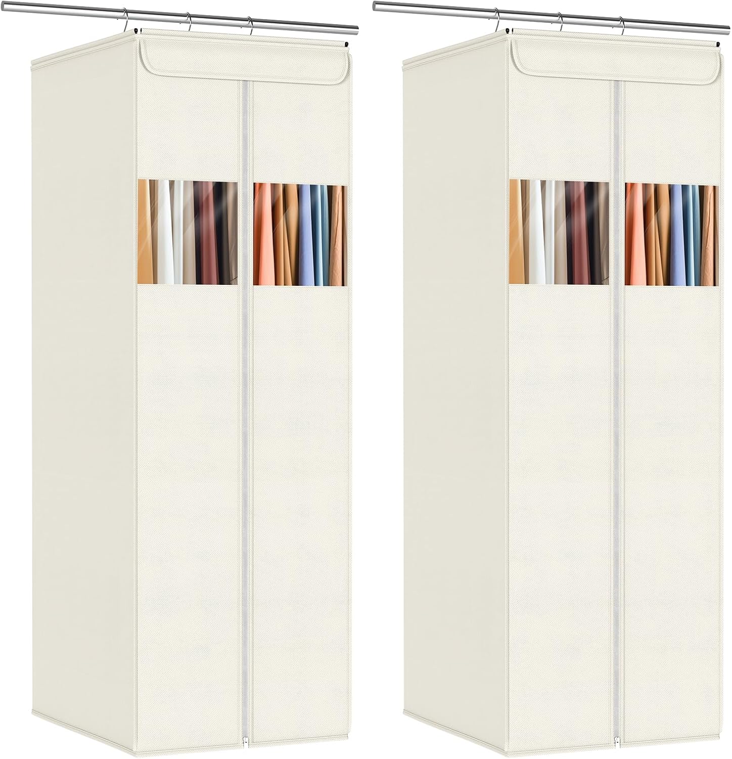 Zilink Clear Garment Bags for Hanging Clothes Garment Storage Bags 54 in | Clear Window, Space Saving, Large Hanging Garment Bag for Closet Storage for Suits, Coats, Dresses, 2 Pack