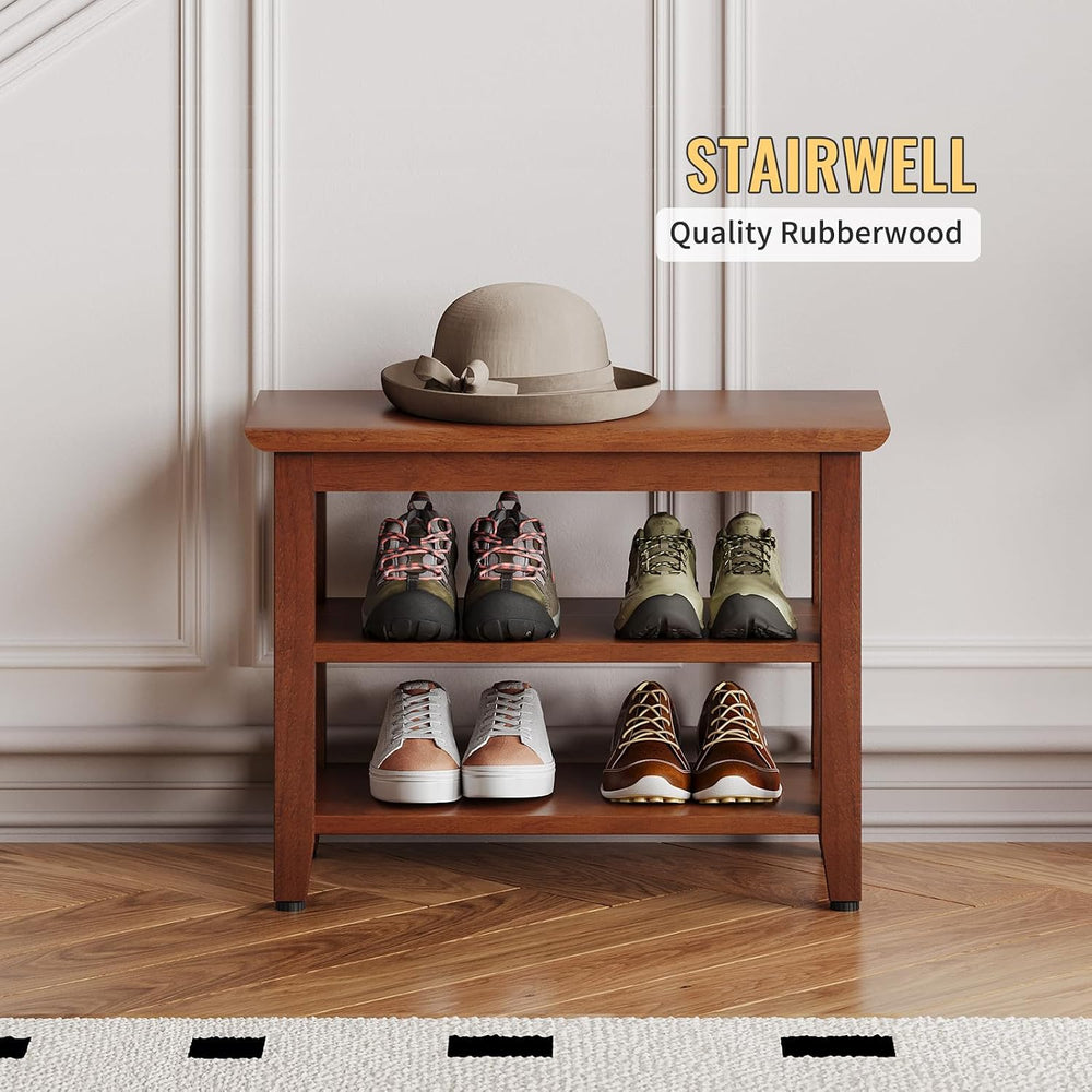 Wood Shoe Bench for Entryway,Bench with Shoe Rack,Storage Shoe Organizer for ...