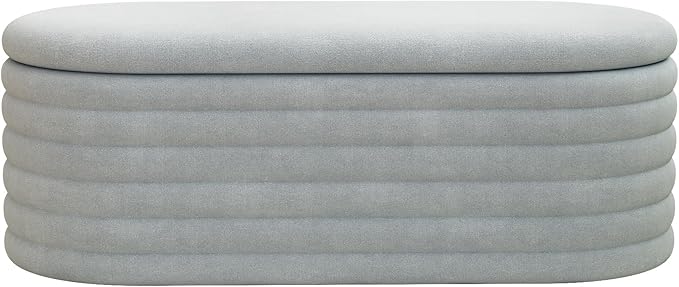 Storage Ottoman Bench 40 inch Upholstered Chenille Fabric Storage Bench for Bedroom End of Bed Stool Aesthetic Large Storag Ottoman for Living Room Entryway,Light Grey