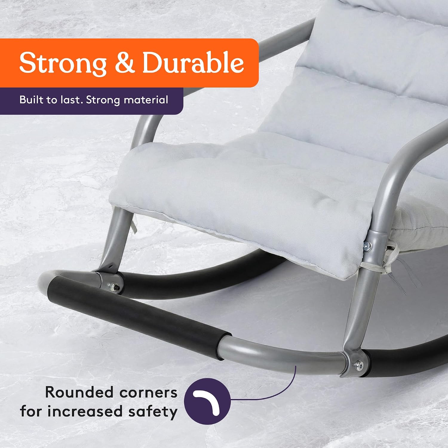 Special Supplies Sensory Rocking Chair for Kids - Comfortable Kids Rocker- Versatile Floor Chair with Soft Fabric and Stability for Playroom, Bedroom, or Nursery (Ages 3+) (Grey)