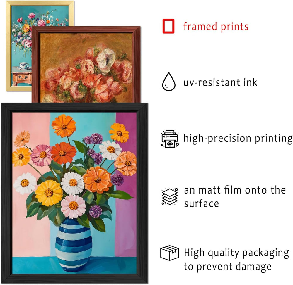 16 PCS Framed Eclectic Wall Art Decor, Mid Century Modern Maximalist Home Gal...