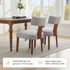 Dining Chairs Set of 4 Upholstered Dining Chairs, Gray Fabric Kitchen Chairs with Solid Wood Legs, Ergonomic Modern Accent Chairs for Dining Room, Living Room, or Office (Grey, Set of 4)