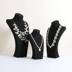 GemeShou Black necklace storage organizer for sale, Velvet necklace holder stand, jewelry bust display stands, Jewelry Mannequin for Countertop, Showcase【Black-Small height 7.68 inch】