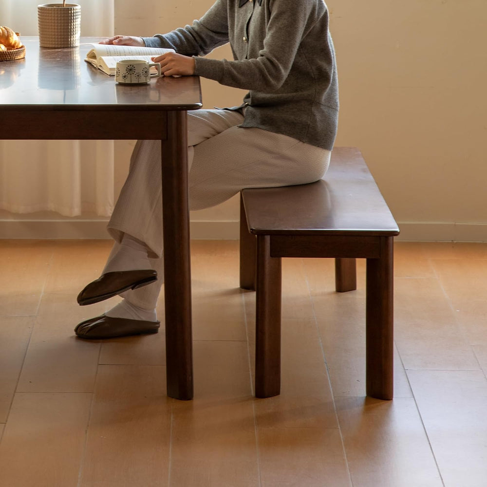 YESWOOD 100% Solid Wood Dining Bench for 2-3 People, Wooden Kitchen Bench wit...