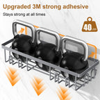 2025 New Adhesive Shower Caddy, Shower Shelves with 16 Hooks, Grey 2 Pack