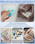 Monthly Pill Organizer 3 Times a Day, FRIWOLE Medicine Box with Portable Weekly Pill Bag, Keychain Pill Case, Pill Cutter and 2 Sticker (Blue, 3 Times a Day)