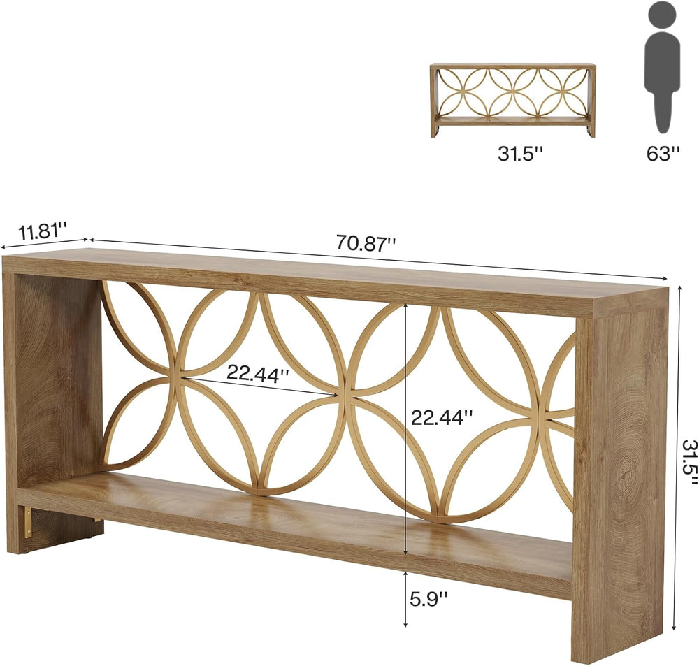 Tribesigns 70.9-Inch Narrow Sofa Table, FarmhouseLong Sofa Table Behind Couch...