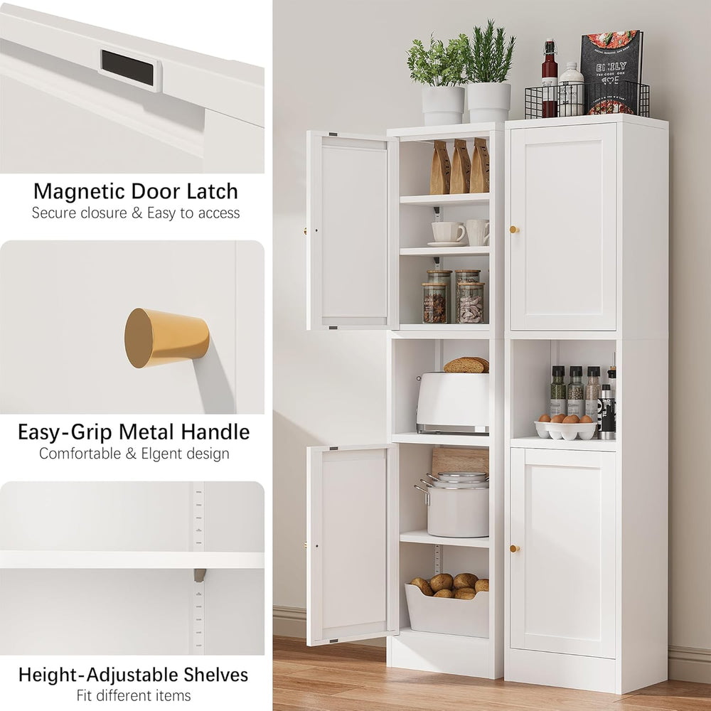 Bevivog Slim Kitchen Pantry Cabinet for Small Space, 67" Tall Narrow Sto...