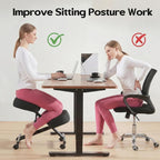 Kneeling Chairs Linen Ergonomic Home Office Chair Adjustable Height Seat Rolling Wheels Comfort Thick Cushion Work Stool Improve Posture Chairs