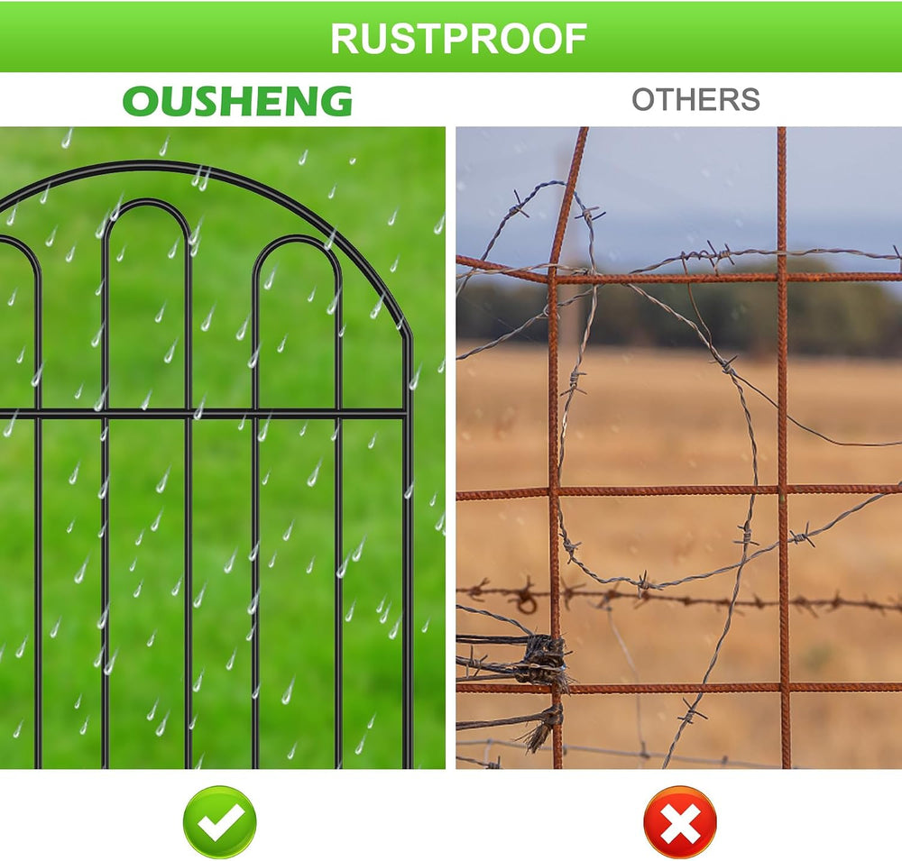 OUSHENG 25 Pack Decorative Garden Fence, Total 27ft(L) x 22in(H) Animal Barri...