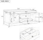 42″ Storage Bench with 2 Drawers and 2 Cabinets，Multipurpose Entryway Shoe Rack W/Removable Cushion，for Living Room Hallway Porch,Antique Navy