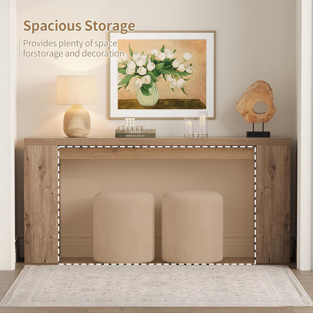 karlott 70.9" Extra Long Console Table, Farmhouse Entryway Table, Brown ...