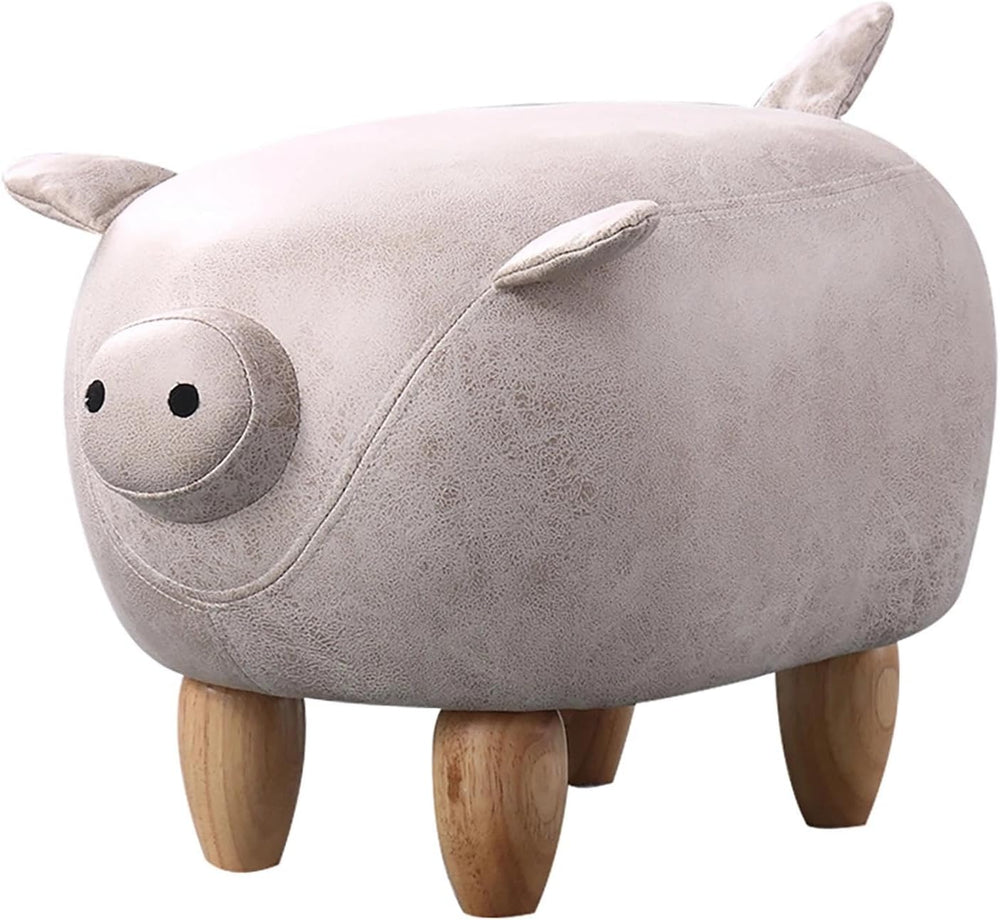 19.6-Inch Multi-Functional Footstool, Entryway Storage Stool, Unique Pig Desi...