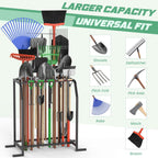 Trieez Extra Large Garden Tool Organizer for Garage, NEVER FALL OVER - Yard Tool Organizer Garage for Organization and Storage, Tool Rack for Shed, Outdoor, Tool Stand