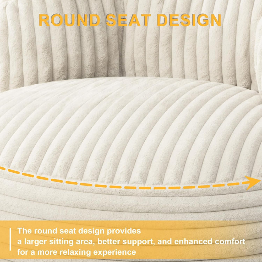 Bean Bag Chair for Adults Teens, Comfy Reading Chair Sofa with Round Seat | W...