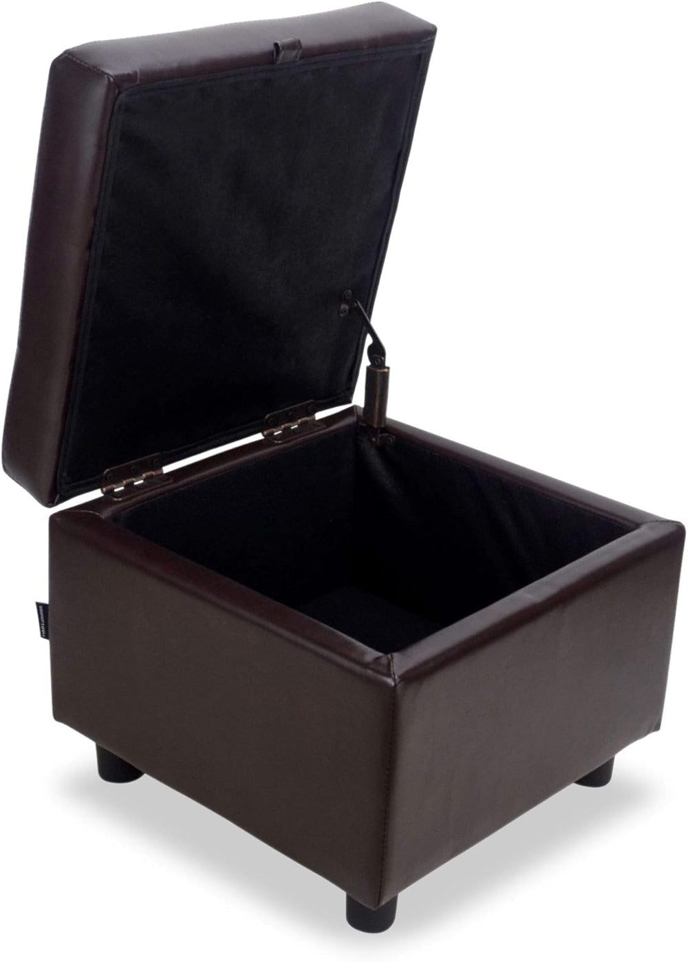 H&B Luxuries Tufted Leather Square Flip Top Storage Ottoman Cube Foot Res...