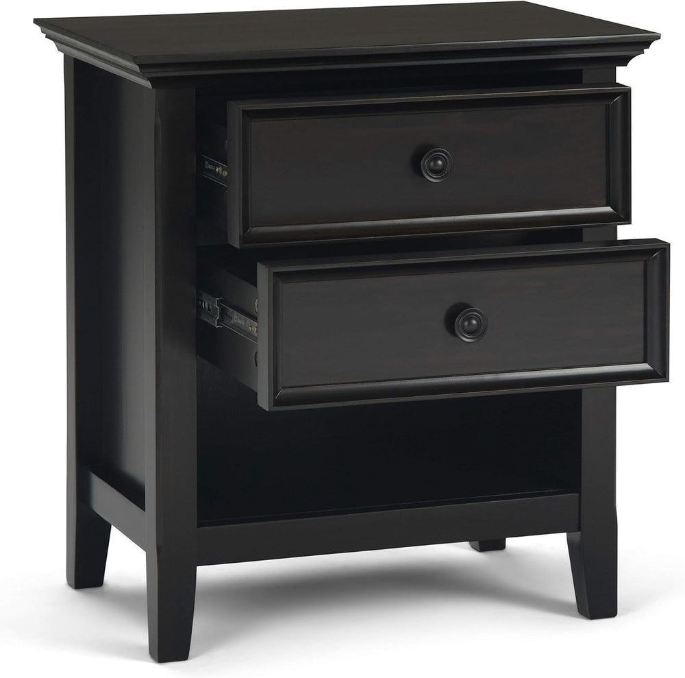SIMPLIHOME Amherst Solid Wood 24 inch Wide Traditional-Style Bedside Nightsta...