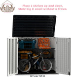 EHHLY 35 Cuft Outdoor Storage Shed Shelf(2 Shelves ONLY, No Cabinet), Outdoor Storage Cabinet Shelves for 4x2.5 Ft Shed, Horizontal Resin Storage Shed Accessories, Dark Grey