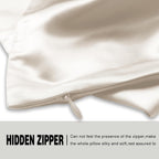 Silk Pillow Cases 2 Pack Soft Breathable and Sliky King Size Pillow Cases Set of 2,Natural Mulberry Satin Silk Pillowcase with Hidden Zipper for Hair and Skin (Beige,20"X 36",2pcs)