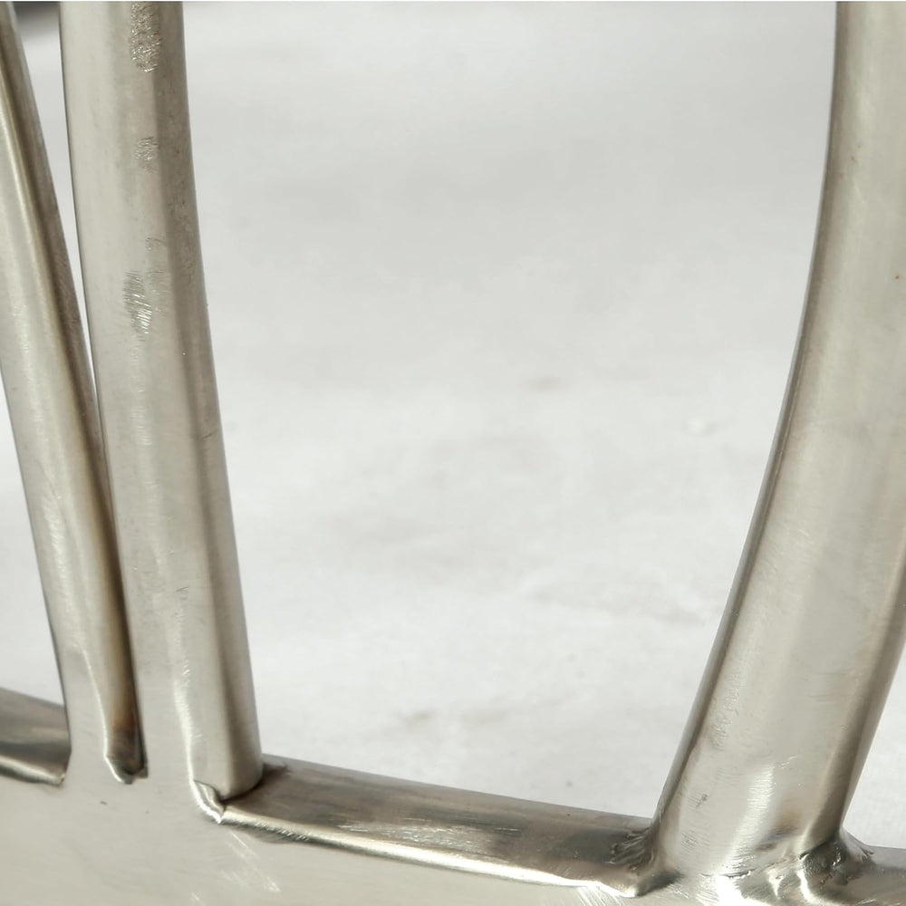 Penau Square Marble End Table, White Marble Top with Natural Gray Veins, Poli...