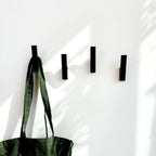 Wood Wall Hooks - Set of 4 - Solid Black Walnut Wood Coat Hooks for Hanging Hat, Purse, Backpack, Bag, Jacket - Modern Farmhouse Decor for Wall and Practical Entryway Hooks (Walnut)