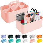 Tiawudi 2 Pack Caddy Organizer with Handle, Portable Plastic Caddy, Storage Organization for Cleaning, Bath, Makeup, Art, Craft, Stationery, Classroom and Office, Tote Organizer