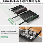 Pull out Cabinet Organizer, Expandable(12"-20") Heavy Duty Slide out Drawer Fixed with Adhesive Nano Film for Pots, Roll out Shelf Storage for Kitchen Base Cabinet Organization, Pantry, Bathroom