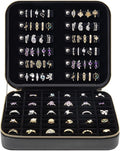Large Capacity Ring Organizer Case for 90+ Rings & Jewelry Display | Black Cross-Grain Leather, Plush Velvet Lining, Shockproof, for Ring Collectors Jewelry Vendors Travel Home Display, Box Only