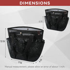 Mesh Horse Grooming Tote Bag Breathable Waterproof, 6 Pockets Horse Grooming Kit Tool Bags, Horse Cleaning Caddy Box for Cleaning Supplies, Pet Grooming Organizer for Horse Dog Goats, Black