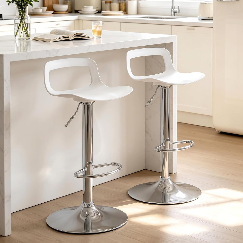 NOBPEINT NOB Contemporary Chrome Air Lift Adjustable Swivel Bar Stool (6 Piec...