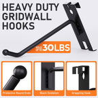 INCLY 2/4/6 Inch Gridwall Hooks, 60 Pack Heavy Duty Black Display Hooks for Grid Wall Panels, Grid Wall Accessory for Storage Display Clothes in Retail Shop Garage