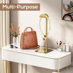 2 Pack Purse Display Stand, Purse Holder Handbag Display Stand Metallic Gold Purse Hanger Showing Bags, Purses, and Wreath, Adjustable Hook Stand for Tabletop, Closet, Desk, and Retail Use