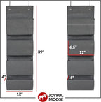 Joyful Moose Over the Door Hanging Organizer Closet Storage Bins Grey