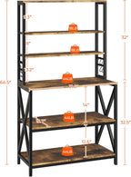 Yaheetech 6-Tier Bakers Rack,31.5“Coffee Bar,Microwave Stand,Rustic Brown | Farmhouse Microwave Oven Stand Cabinet for Small Spaces, Corner Organizer Storage Shelf for Spices and Pots